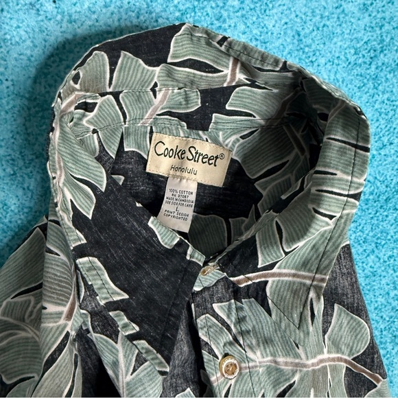 Vintage Cooke Street Shirt Mens Size L Floral Reverse Print Hawaiian Beach - Picture 12 of 16